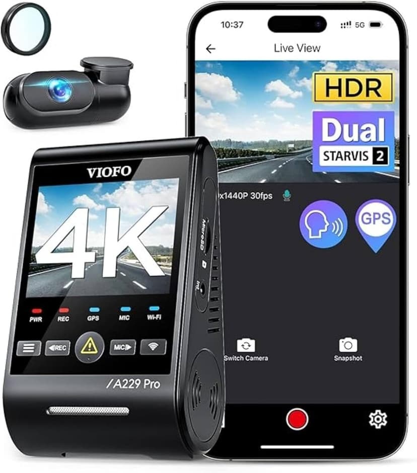 كامéra VIOFO A229 Pro 4K+2K HDR
